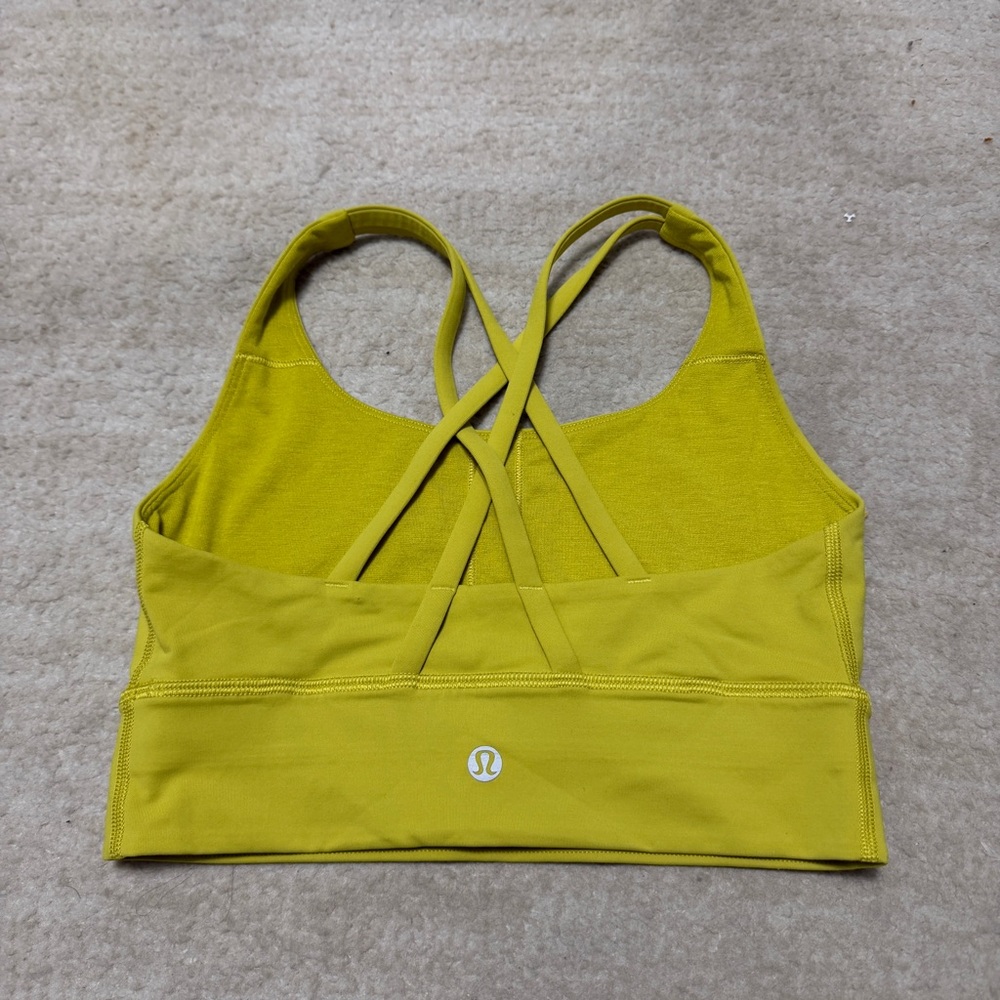 Lululemon Energy Longline Bra Luxtreme Electric Lemon Women's Size 4 LW2AV0S